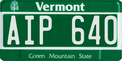 VT license plate AIP640