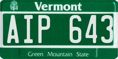 VT license plate AIP643