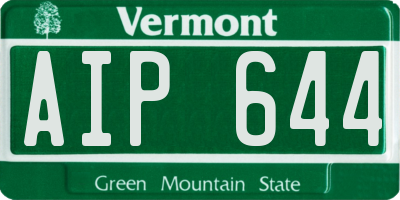 VT license plate AIP644