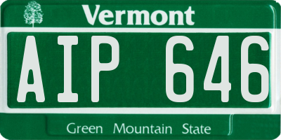 VT license plate AIP646
