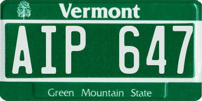 VT license plate AIP647