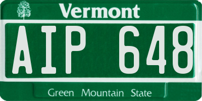VT license plate AIP648