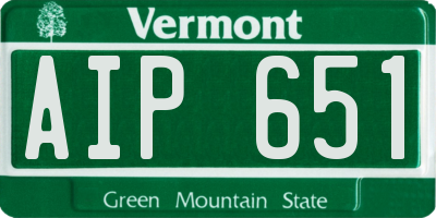 VT license plate AIP651
