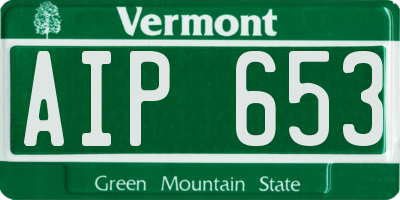 VT license plate AIP653