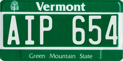 VT license plate AIP654