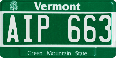 VT license plate AIP663