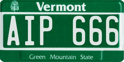 VT license plate AIP666