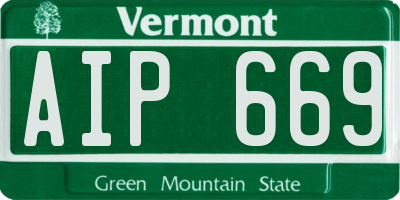 VT license plate AIP669