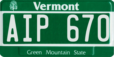 VT license plate AIP670