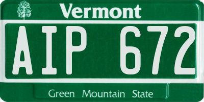 VT license plate AIP672