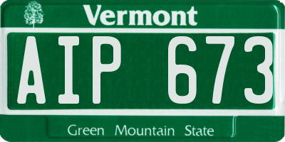 VT license plate AIP673
