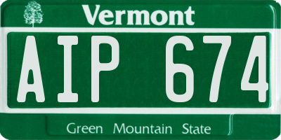 VT license plate AIP674