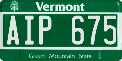 VT license plate AIP675