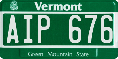 VT license plate AIP676