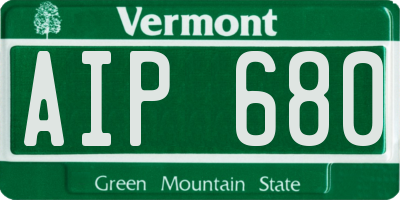 VT license plate AIP680