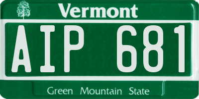 VT license plate AIP681