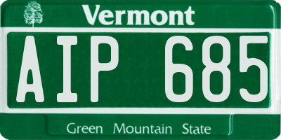 VT license plate AIP685
