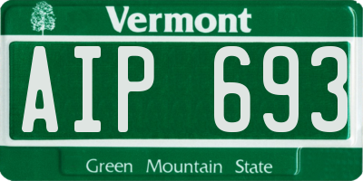 VT license plate AIP693