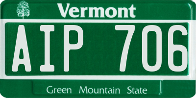 VT license plate AIP706