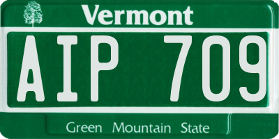 VT license plate AIP709