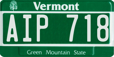 VT license plate AIP718