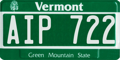 VT license plate AIP722