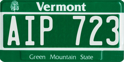 VT license plate AIP723