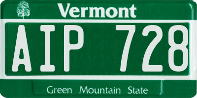 VT license plate AIP728