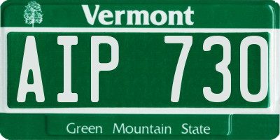 VT license plate AIP730