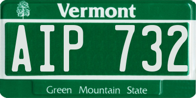 VT license plate AIP732