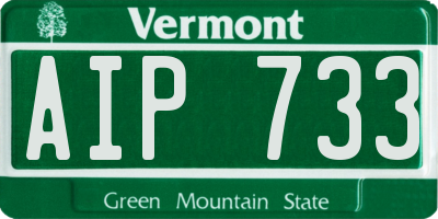 VT license plate AIP733