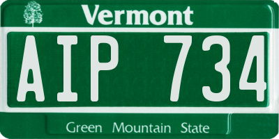 VT license plate AIP734