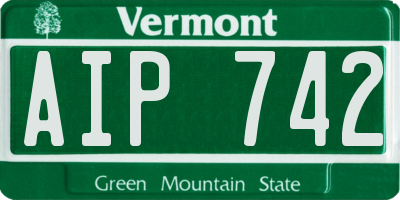 VT license plate AIP742
