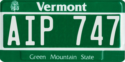 VT license plate AIP747