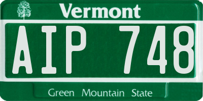 VT license plate AIP748