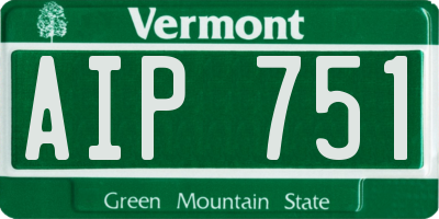 VT license plate AIP751