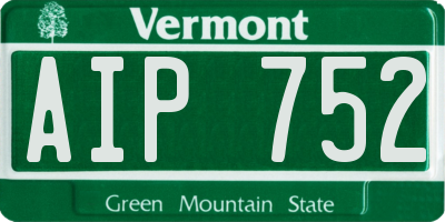 VT license plate AIP752