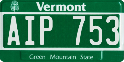 VT license plate AIP753