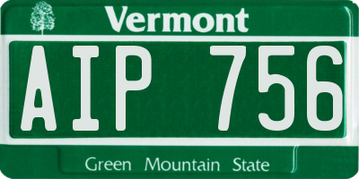 VT license plate AIP756