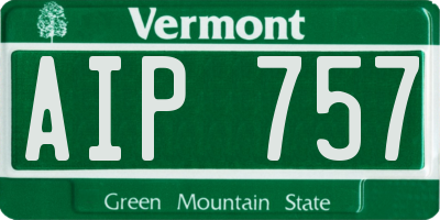 VT license plate AIP757