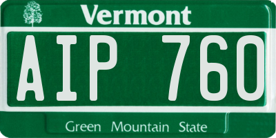 VT license plate AIP760