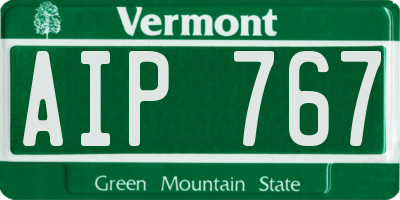 VT license plate AIP767