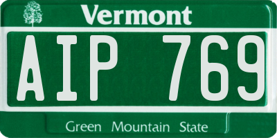 VT license plate AIP769
