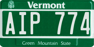 VT license plate AIP774