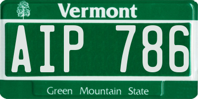 VT license plate AIP786