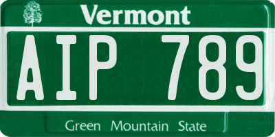 VT license plate AIP789