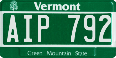 VT license plate AIP792