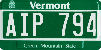 VT license plate AIP794