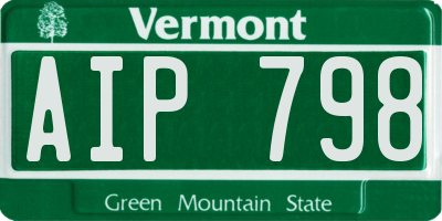 VT license plate AIP798