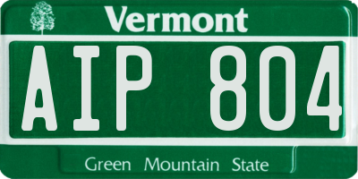 VT license plate AIP804